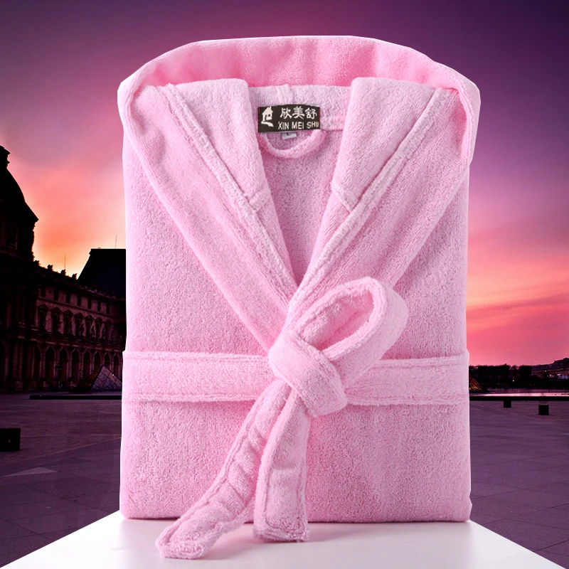 Men Winter Bathrobe Hooded Thick Warm Luxury Plus Size Towel Fleece Mens Bath Robe Women TV Pullovers Robes Sleeved Nightgowns