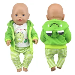 2024 New Cute frog Set Fit For 43cm Baby Doll 17 pollici Reborn Baby Doll Clothes