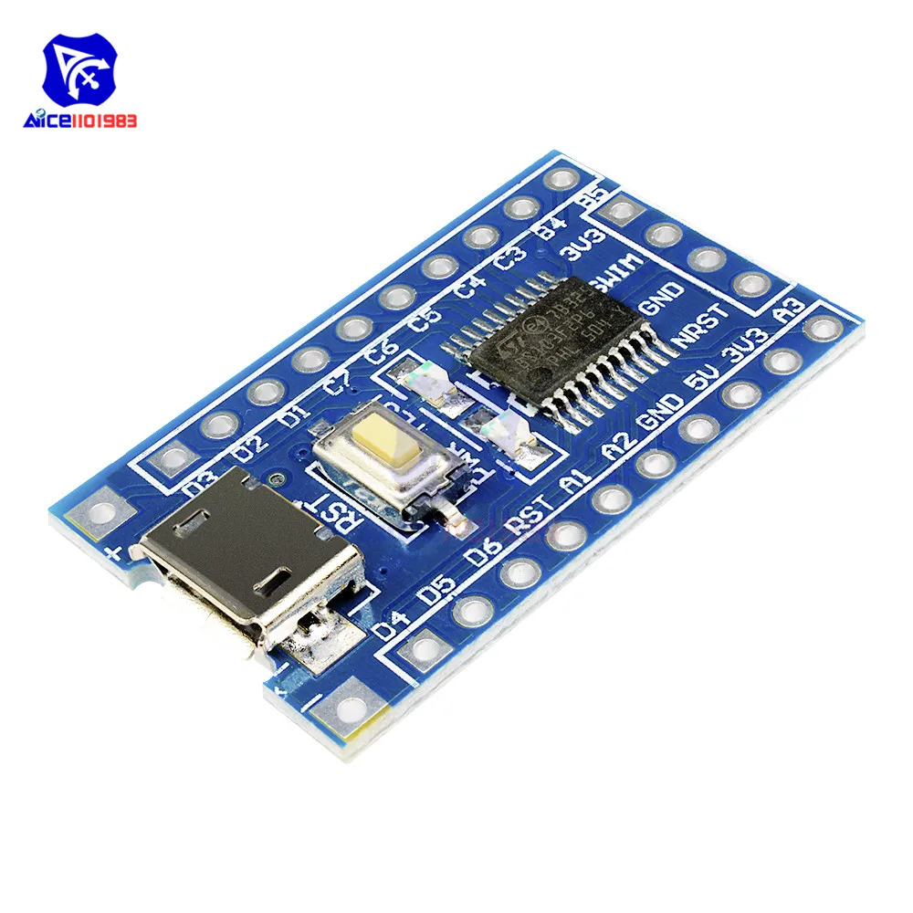 diymore STM8S103F3P6 Development Board LED Indicator Micro USB 5V/3.3V STM8S STM8 Minimum System Core Module for Arduino