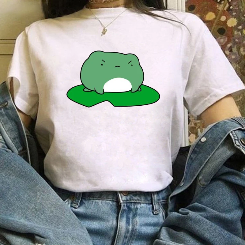 2024 Summer T-shirt Skateboard Woman Frog T shirt Harajuku Graphic Tee Y2k Top Aesthetic Clothes Vintage Fashion Shirt,Dropship