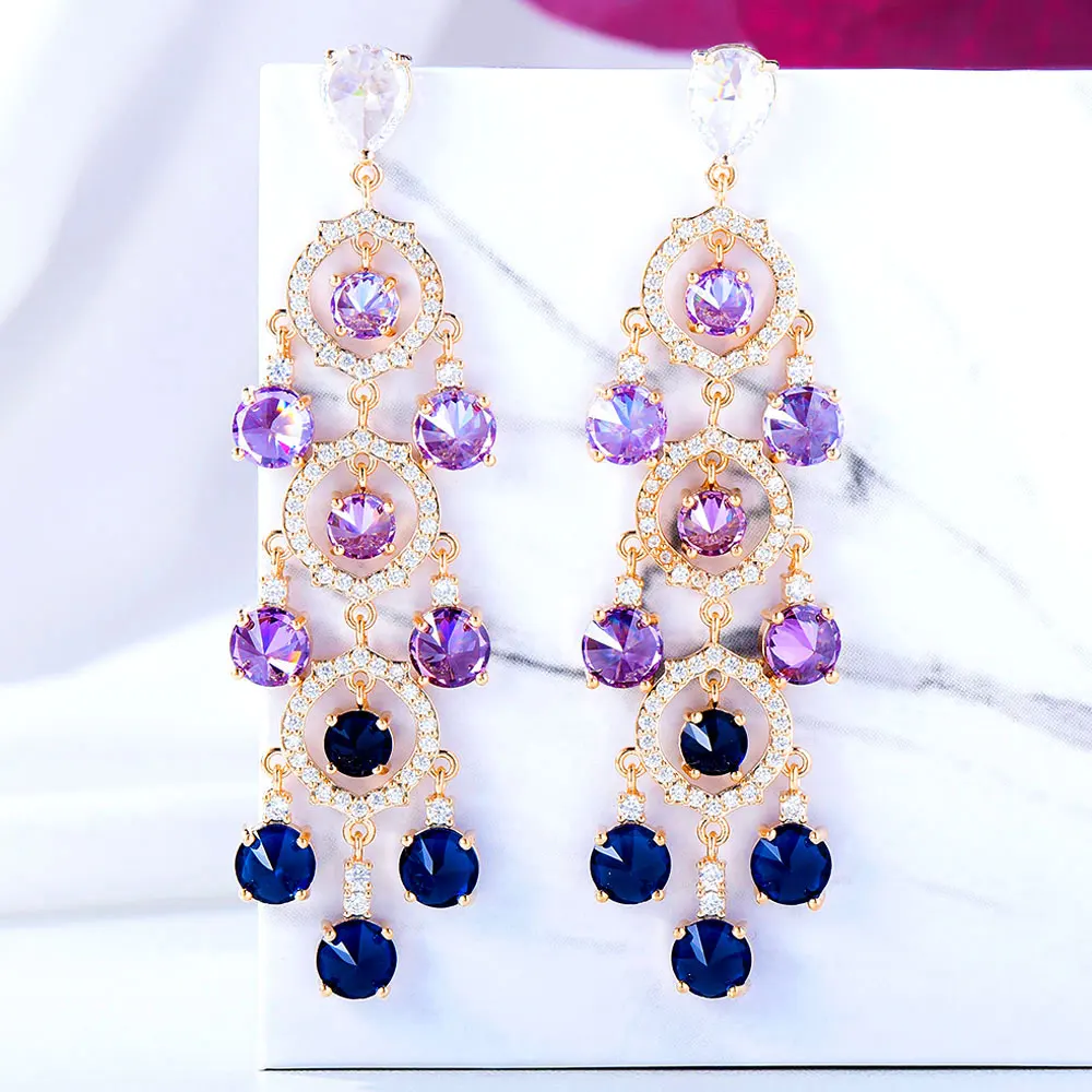 

Missvikki Summer Street Style Trendy Drop Earrings For Women Wedding Party Cubic Zircon Dubai Bridal Earring boucle d'oreille