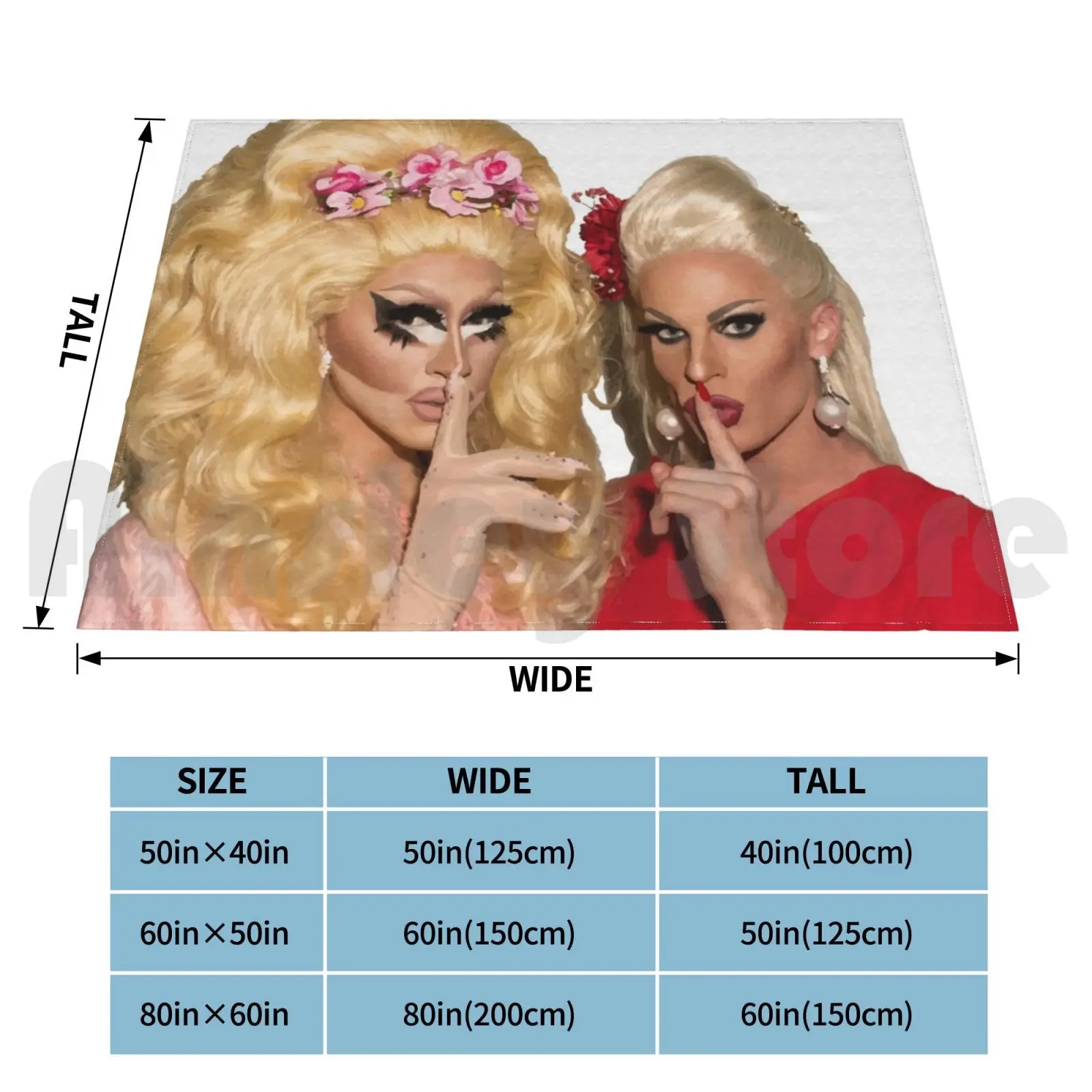 Shh-Trixie And Katya Blanket Fashion Custom Ru Pauls Drag Race Rpdr Library Shade Tea Trixie Mattel Katya