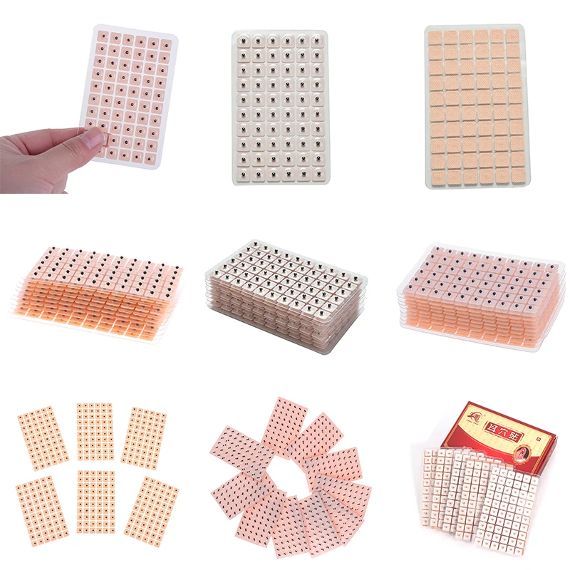 600-100Pcs Auricular Auriculotherapy Massage Care Sticker Acupuncture Needle Ear Vaccaria Relaxation Therapy Patch Ears Stickers