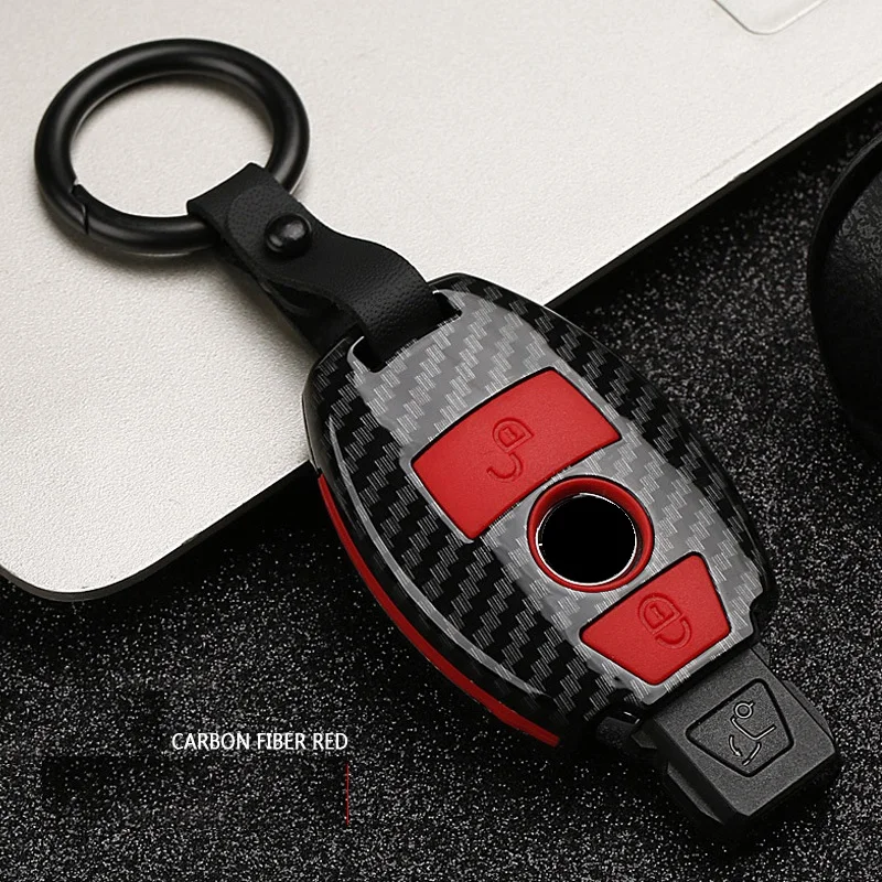 ABS Carbon fiber Car Remote Key Case For Mercedes Benz W203 W204 W212 C180 GLK300 CLS CLK CLA SLK C S E Class Remote Smart  key