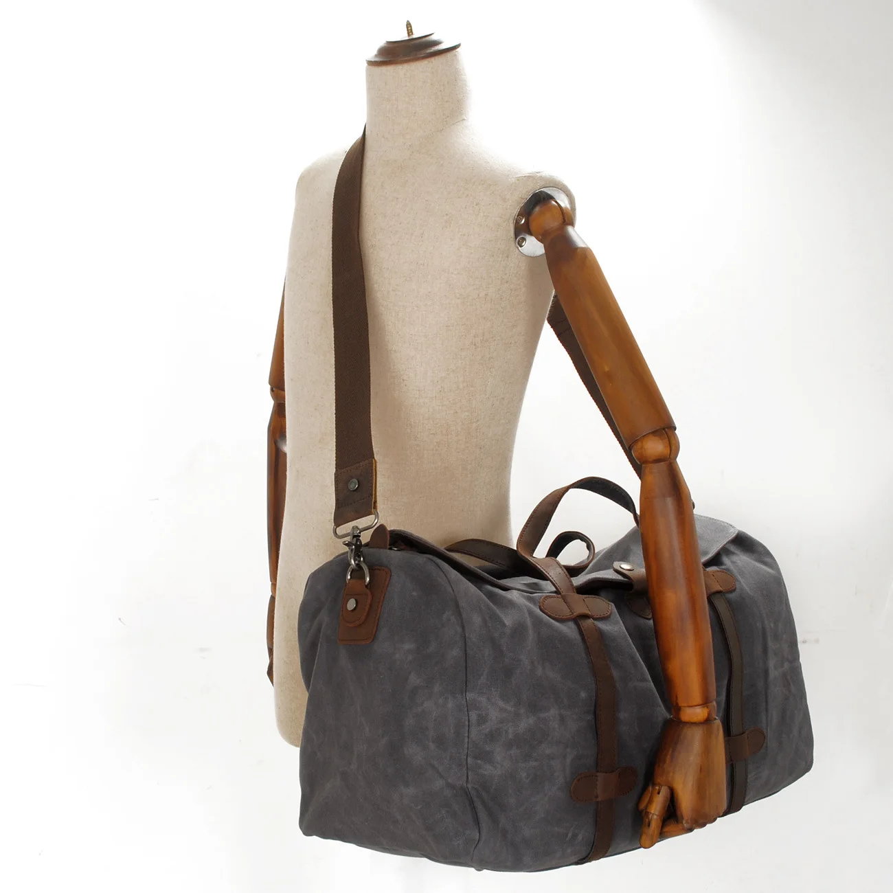 Muchuan Vintage Pure Katoenen Canvas Lederen Reizen Plunjezakken Grote Capaciteit Weekend Tas Weekendtas Mannen Hand Bagage Grote