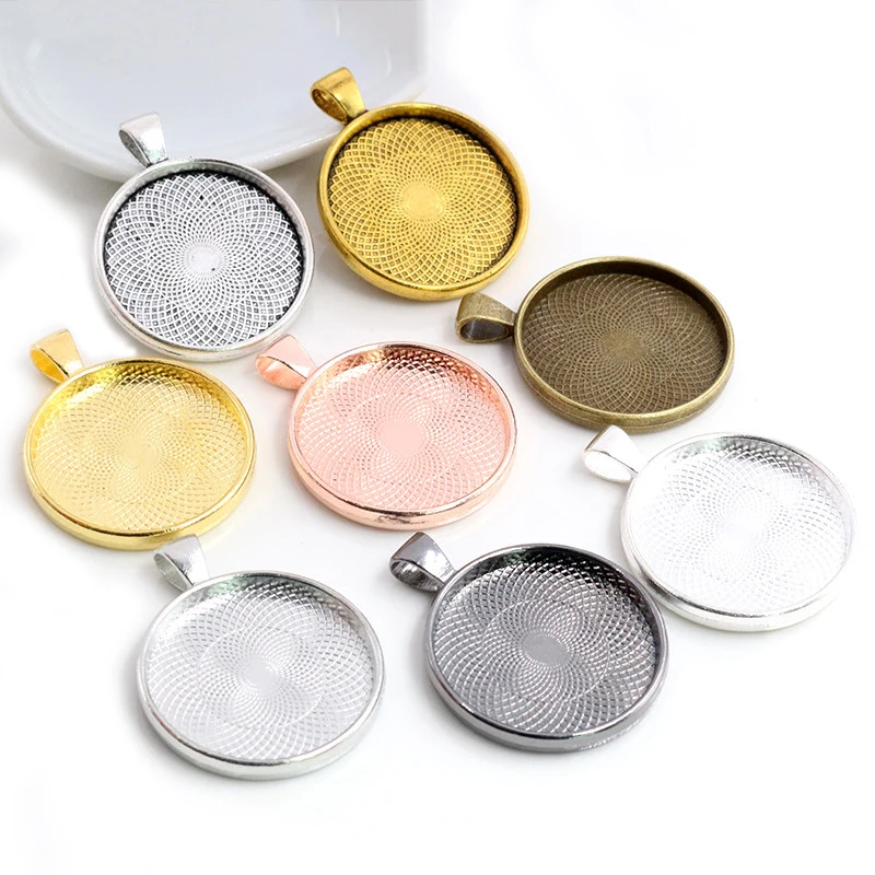 

5pcs/Lot 30mm Inner Size 9 Colors Plated Classic Style Cabochon Base Setting Charms Pendant