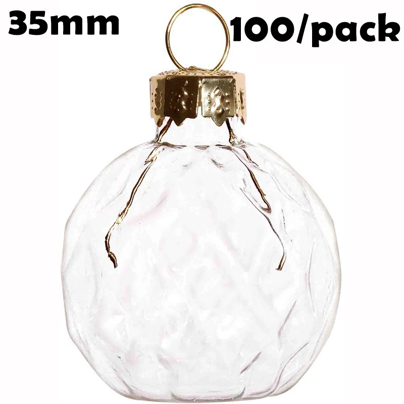 

100 Pieces x DIY Paintable Home Wedding Christmas Decoration Ornament 35mm Glass Mini Golf Ball