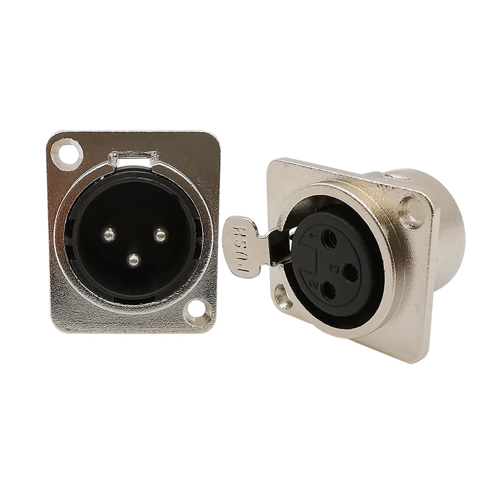 5/10 Stuks 3Pin Metalen XLR Socket Man Vrouw Panel Mount Chassis Socket Audio Microfoon Jack Plug Connector