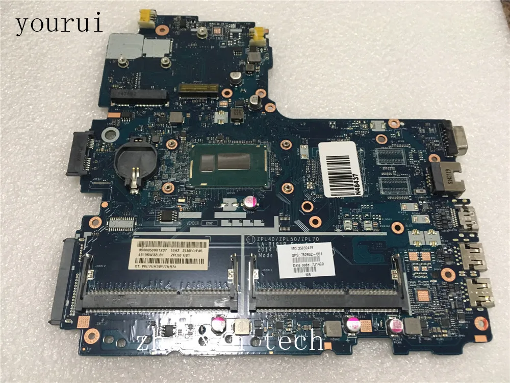 

yourui Original For HP 440 450 G2 Laptopmotherboard 782952-001 782952-601 ZPL40/ZPL50/ZPL70 LA-B181P with i3-4030u CPU Tested