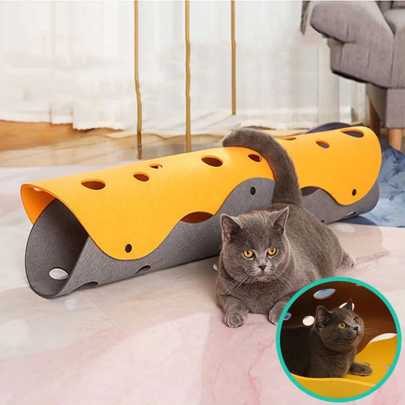 Pets Cat Tunnel Aisle Felt Cloth Tunnel Toy Interactive Toys Soft Play Mats Nest For Bored Small Animal Cats Kitten Puppy Toys