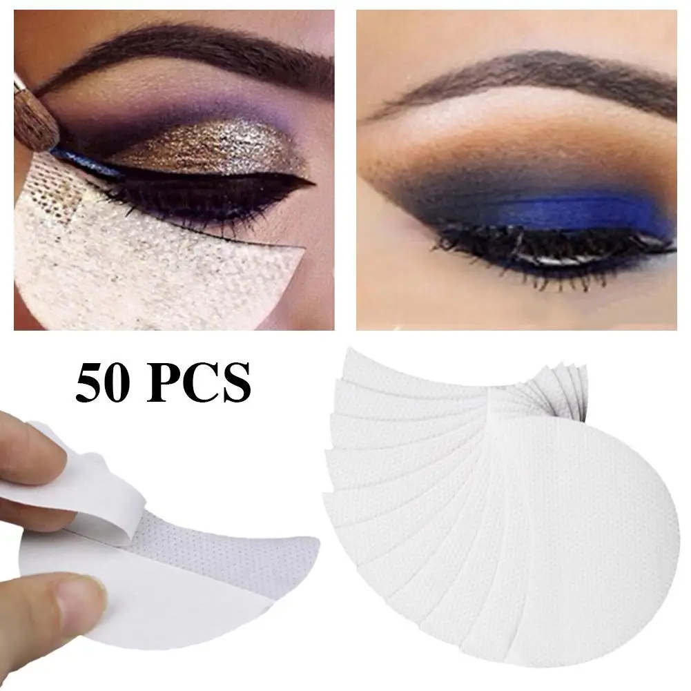 Coussinets sous les yeux en gel non pelucheux, patchs pour les yeux, extension de cils, tampon de greffage de faux cils, coussinets pour les yeux ombres à barrage, 50 paires par paquet