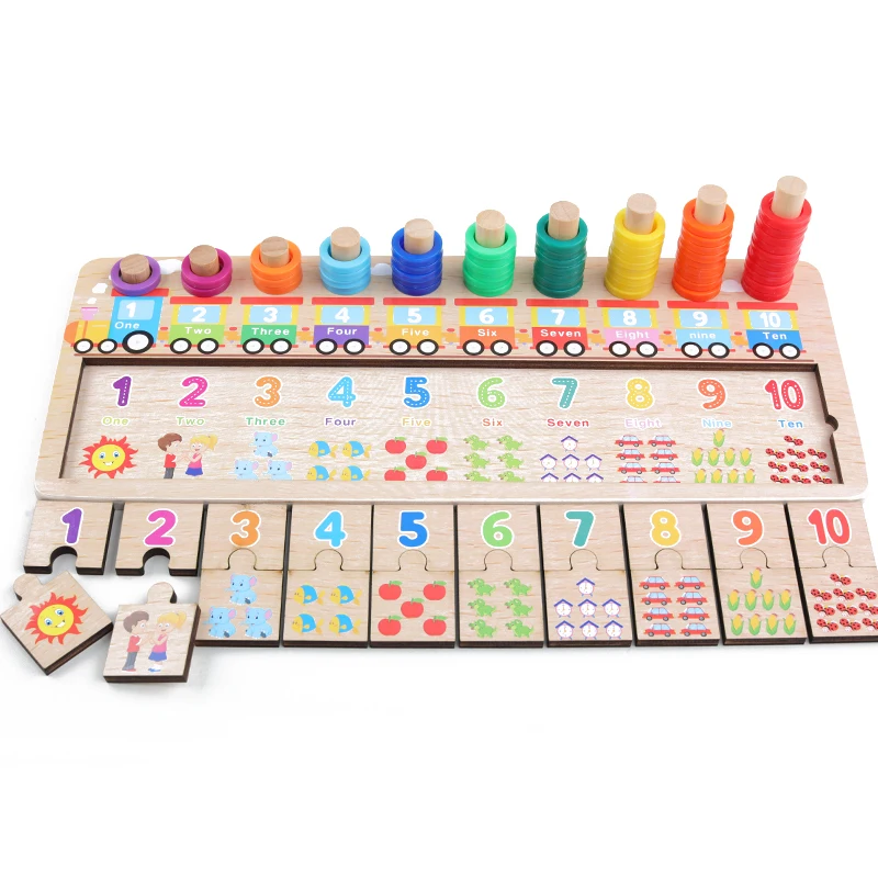 Jouets en bois Montessori pour bébés, jouet de maths, comptage, Cognition numérique, puzzle, jouets éducatifs en bois pour enfants, nouvelle collection