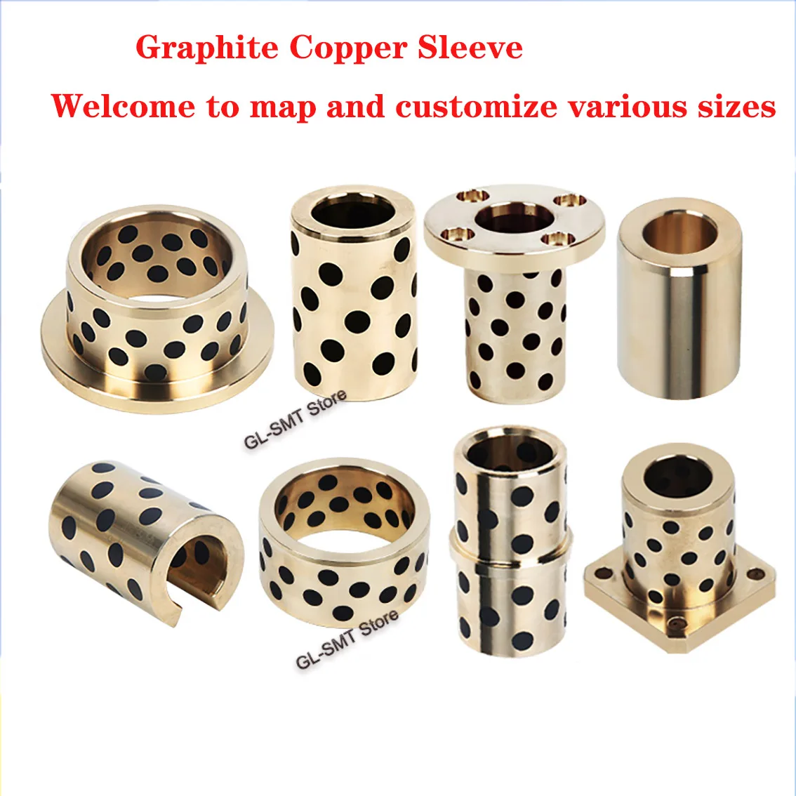 

1Pcs Graphite Copper Sleeve Brass Bearing Bushing Oil Self-lubricating Bearing ID 35/40/45-80mm*OD45-85mm*Length 20-60mm