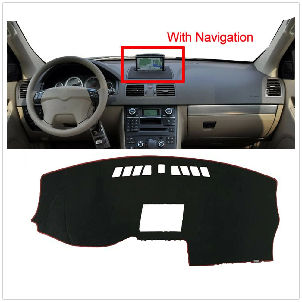 

Dashboard Cover Carpet For Volvo XC90 2002-2013 With Navigation Board Console Dash Board Heat Proof Mat Shield Pad Trim Strip