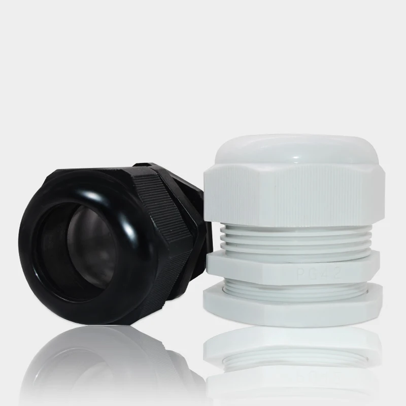 10pcs/lot IP68 M12x1.5 for 3-6.5mm M16x1.5 M20x1.5 M22 Wire Cable CE White/Black Waterproof Nylon Plastic Cable Gland Connector image 2