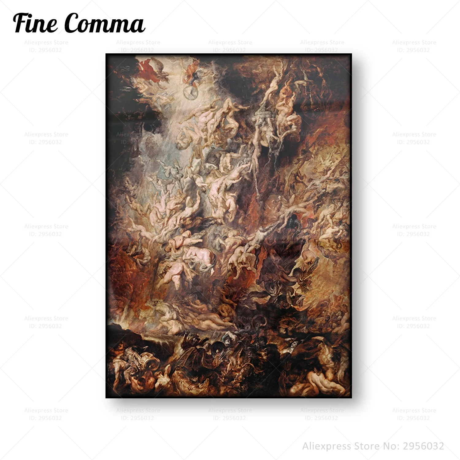 

Fall of the Damned Peter Paul Rubens Vintage Poster Religious Art Canvas Print Day of Judgment Wall Art Painting Home Decor Gift