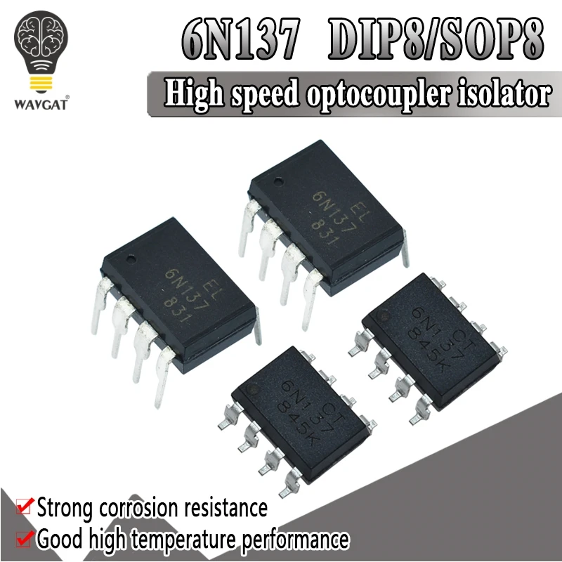 10PCS 6N137 DIP8 SOP8 EL6N137 DIP DIP-8 SOP-8 new and original IC Super High Speed Response Photocoupler