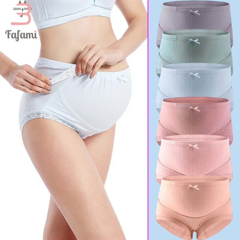 High Waist Cotton Panties for pregnant Women Over Bump Maternity Underwear Pregnancy Shorts Pants With Adjustable Elastic Band