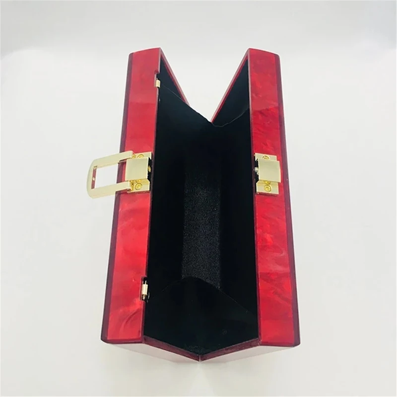 Luxury Brand Acrylic Evening Bag Pure Red Pearl Clutch Purse Designer Handbag Noble Wedding Bridal Chain Shoulder Crossbody Bags