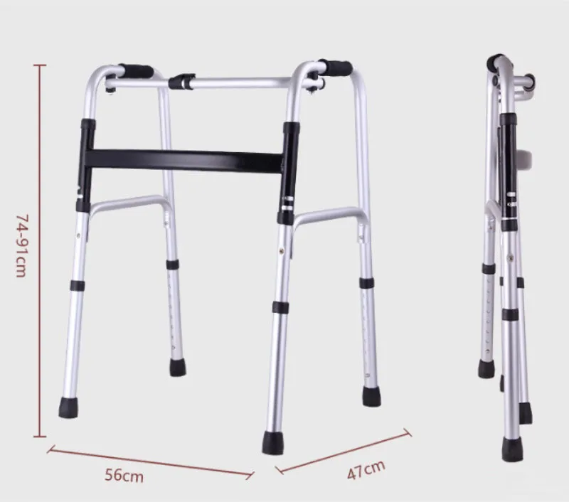 Lightweight Aluminum Folding Mobility Multi-function Walking Frame Walking Training Walkers aid for the Elderly