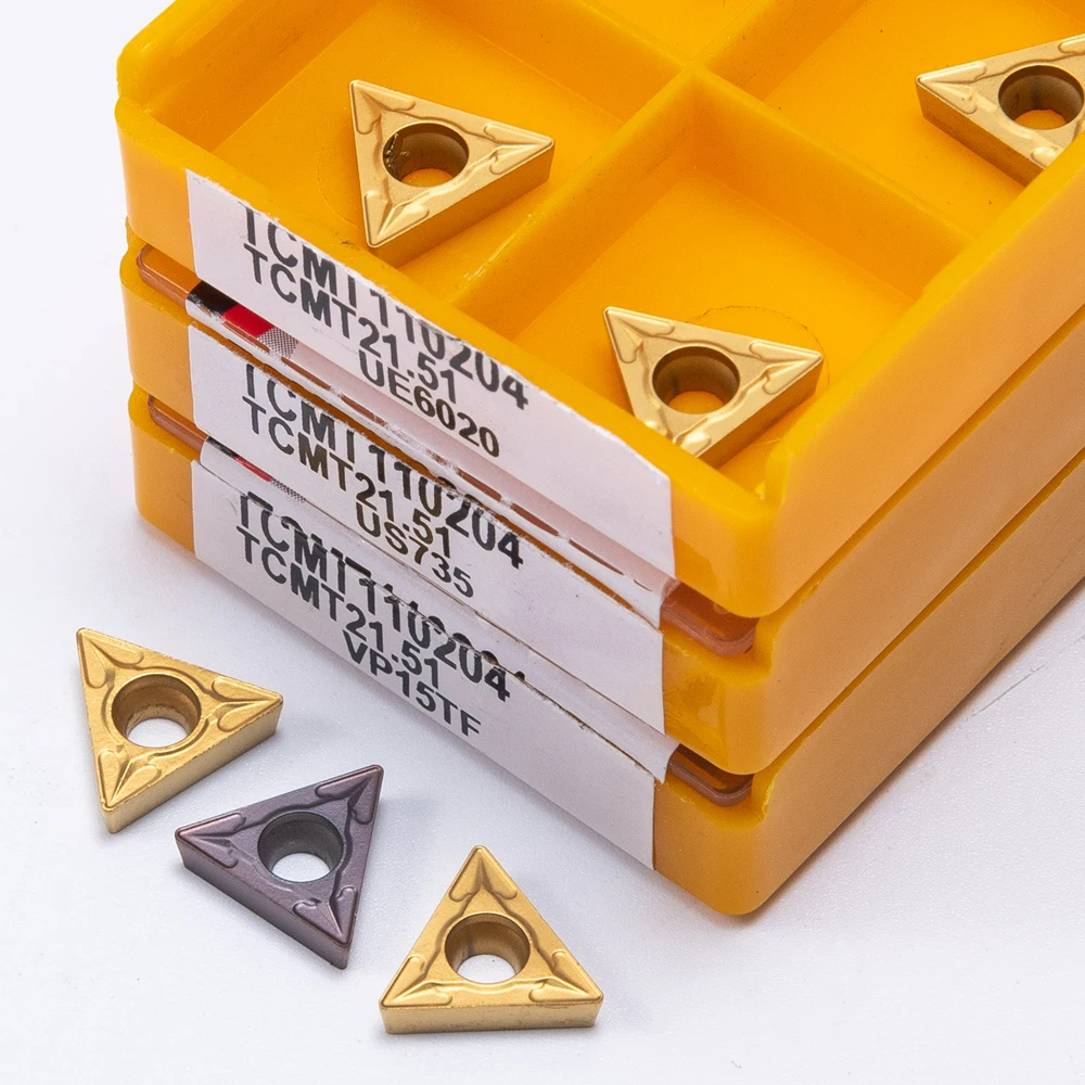 كربيد إدراج TCMT110204 VP15TF UE6020 US735 أداة تحول المعادن الخارجية أدوات مخرطة أداة TCMT 110204 سبائك الصلب
