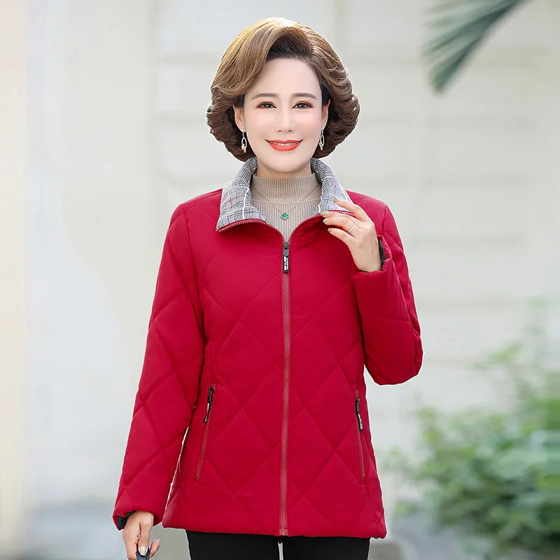 Plus Velvet Overcoat Padded Jackets Mother Keep Warm Women Winter Outwear Warm Cotton Coat Ladies Jacket