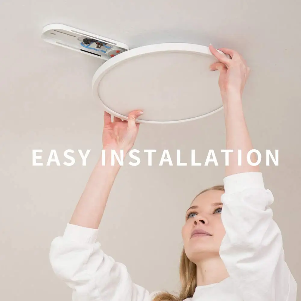 Paurller Smart LED Ceiling Light Moon Shadow Air520 Round Fixture Ultrathin Modern Lamp Dimmable For Living Room Kitchen Bedroom