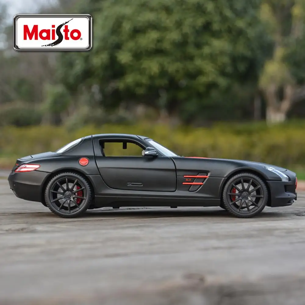 Maisto 1:18 Mercedes Benz SLS AMG Static Die Cast Vehicles Collectible Model Car Toys