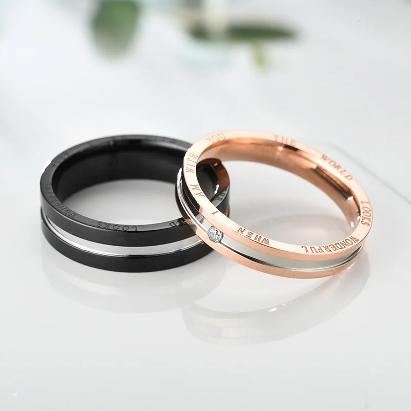 Fashion personality titanium steel ring couple jewelry trend wild men and women couple ring wedding gift