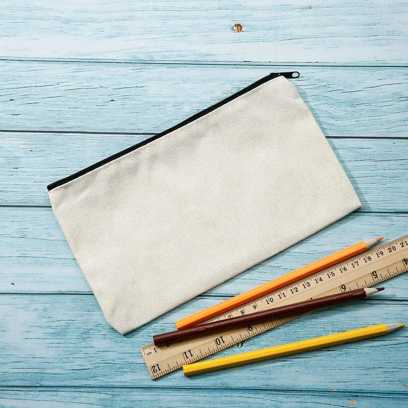 Imagem -05 - Bolsa de Lona com Zíper 40 Peças Estojo de Cosméticos Bolsa em Branco Faça Você Mesmo Bolsa Artesanal Bolsa de Cosméticos Faça Você Mesmo Artesanato Escola