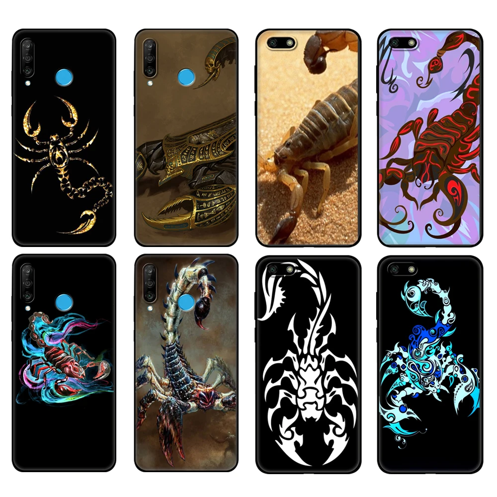 Black tpu Case For Huawei Honor 20 Lite 10 10i 20S 30S 30 Case Honor 7A 5.45 7s 7C 5.7 Case Cover Animal Crab Scorpion