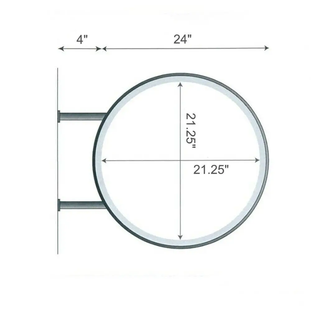 24 "Double Sided Rotonda Outdoor/Indoor Light Box Segno LED per la Pubblicità di Vendita Al Dettaglio