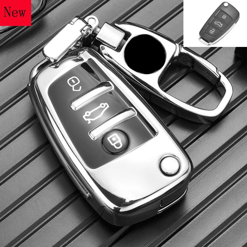 

High-Quality TPUl Soft Rubber Car Smart Key Case Cover for Audi A3 Q3 Q2L A1 S3 Q7 Old A6L 2020 Models Car Accessories