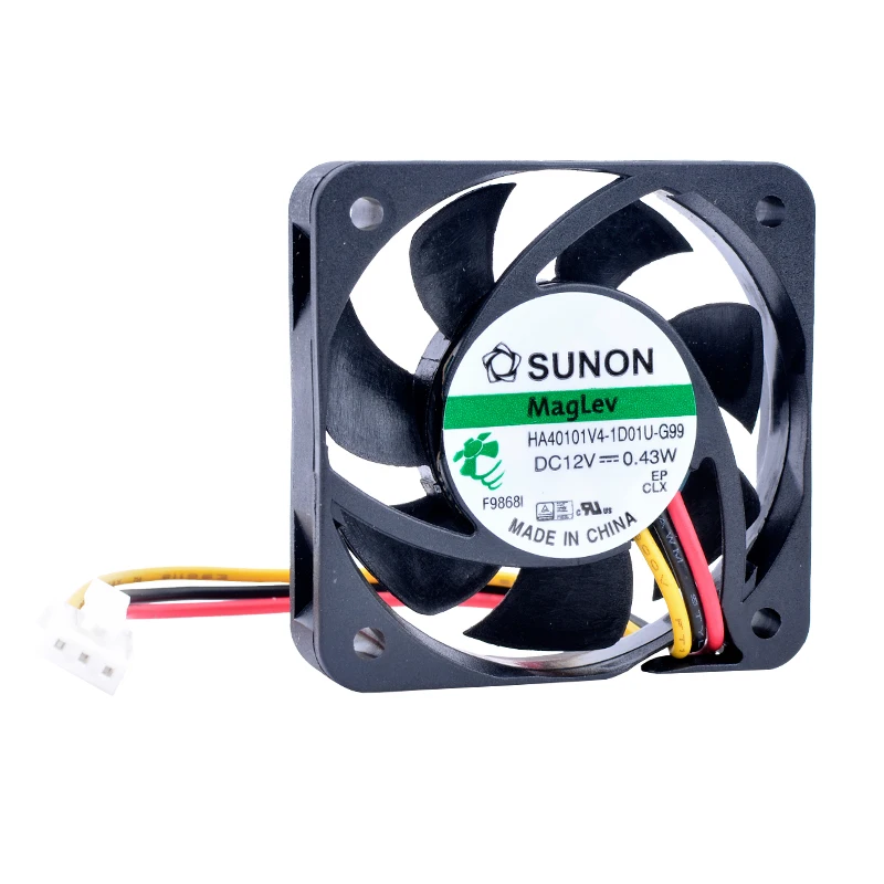 

HA40101V4-1D01U-G99 4cm 40mm fan 40x40x10mm DC12V 0.43W 3 lines magnetic suspension ultra-quiet micro cooling fan