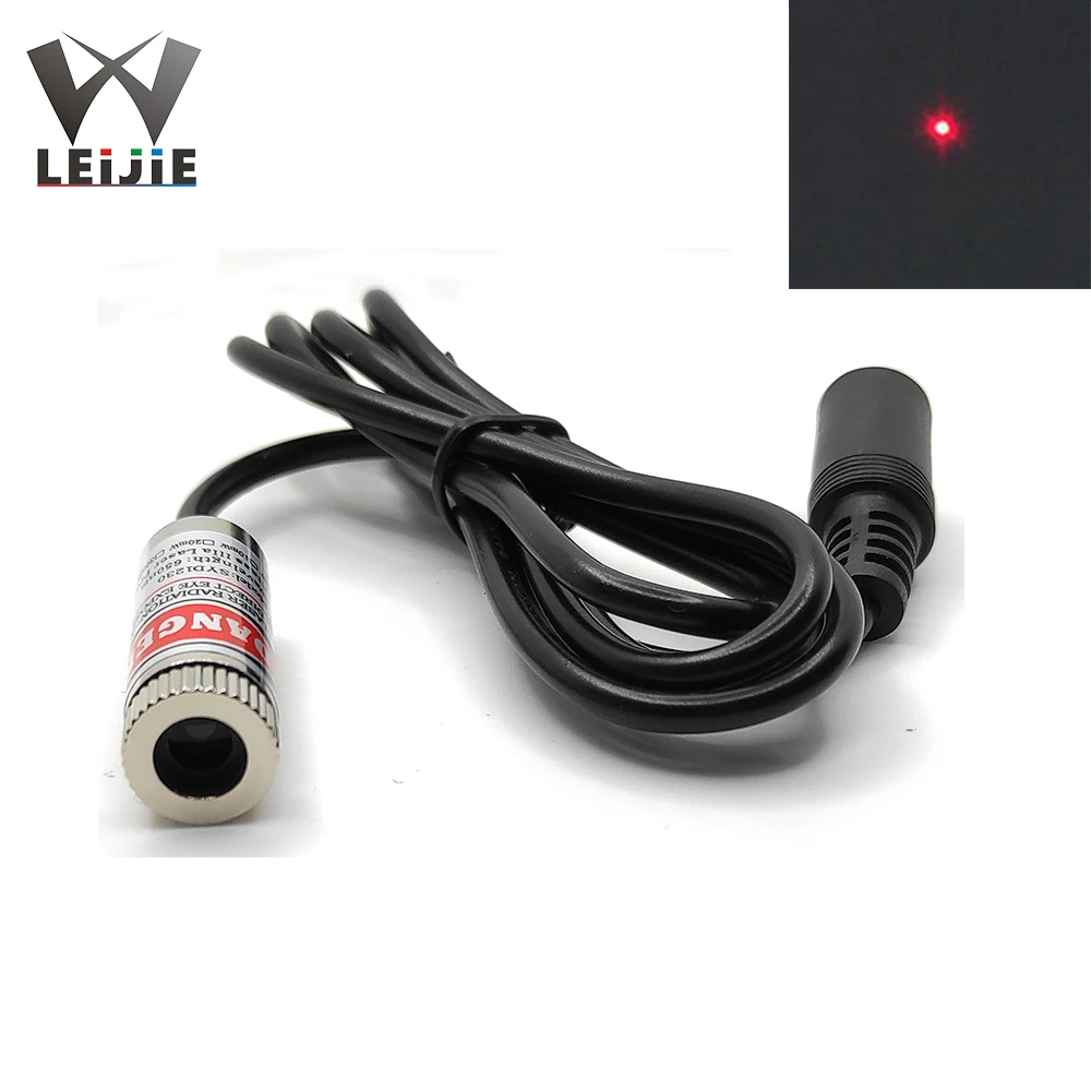 Módulo láser rojo de 12mm, luz LED de 58 °, 90 °, enfocable, 650nm, 5mW, 12x35mm, 1235, 1 unidad