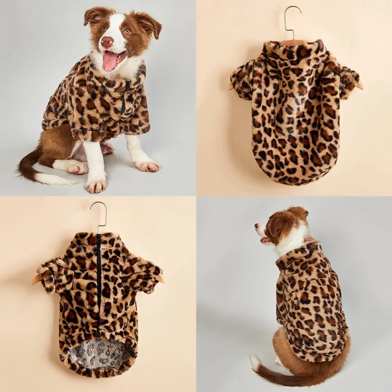 Pet Clothes Elegant Luxury Fur Dress Winter Overcoat Small Dog Cat Clothes Bowknot Leopard Chihuahua Noble Princess Party Dress