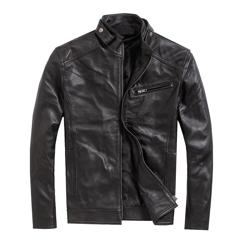 size Free shipping.plus Brand leather clothing,man genuine leather Jackets,slim sheepskin jacket,sales.men casual style coat.