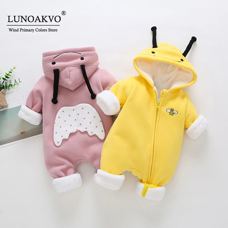 

Newborn Baby Cartoon Romper Infant Hooded Jumpsuit Bebes Boy Girl Clothes Winter Outfits Christmas Newborn Clothing