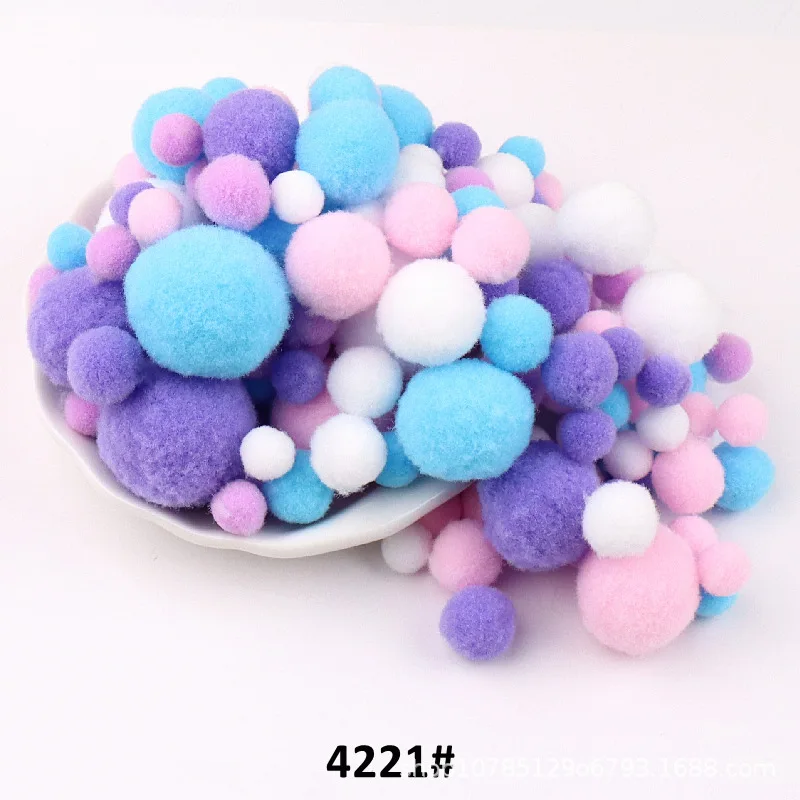 10mm To 30mm 20g Multi Size Mix Colors Pompom Fur Craft DIY Soft Pom Poms Balls Wedding Decoration Glue on Cloth Accessories