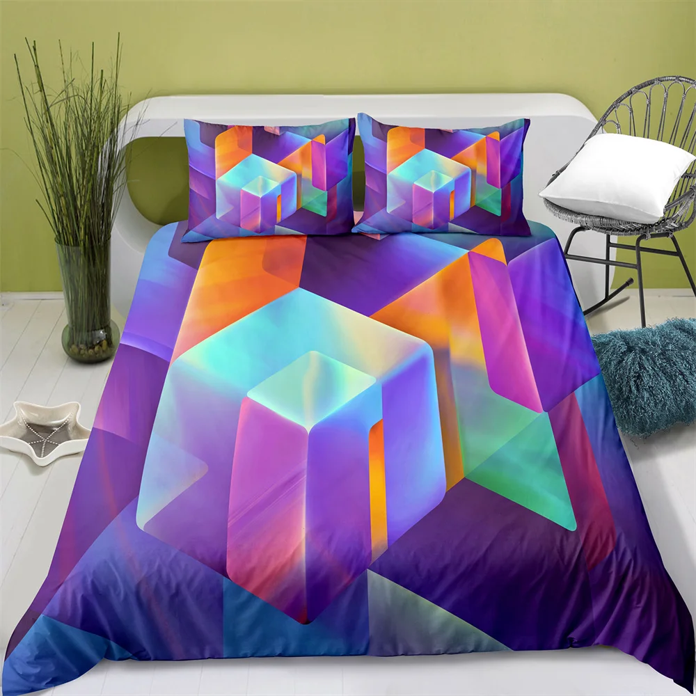 Home Textiles Printed Abstract Style Bedding Quilt Cover & Pillowcase 2/3PCS US/AE/UE Full Size Queen Bedding Set