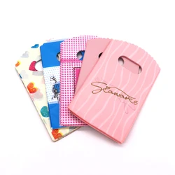 Mini 100pcs 9*15cm Plastic Small Pouches Jewelry Gift Packaging Carrier Bags with Handles Shopping Pouches for Business Order