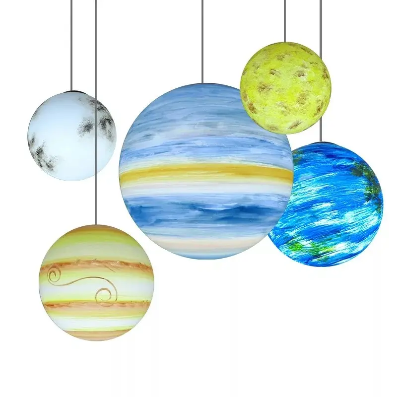 

Creative Planets Hanging Lamp of Solar System - 9 Planets 8 Major Planets Moon Globe Ball for Kindergarten ,Bar,Park, Classroom