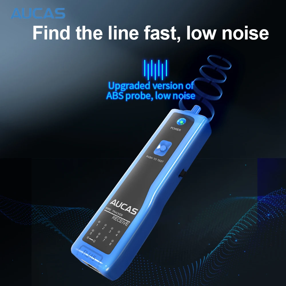 AUCAS LAN Network Cable Tester Cat5 Cat6 RJ45 UTP Detector Line Finder Telephone Wire Tracer Diagnoser Tones Tool Kit Free