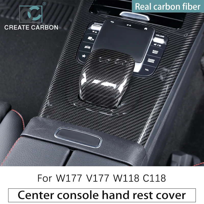 

Real Carbon Fiber Center Console Hand Cover For Mercedes Benz Accessories W177 V177 AMG35/45 CLA35/45 C118 W118