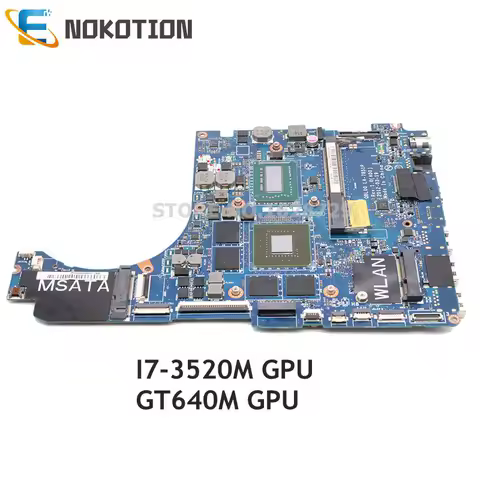 NOKOTION MB CN-08RKPN 8RKPN For Dell XPS 15 L521X Laptop Motherboard QBL00 LA-7851P SR0MU I7-3520M HM77 GT640M 2GB Main board