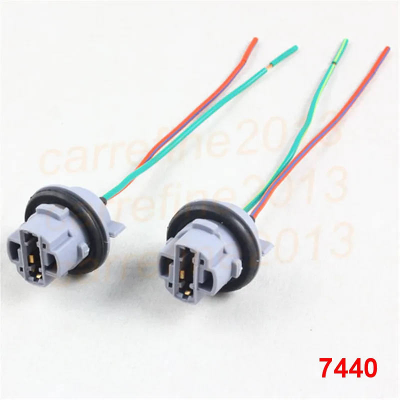 Rockeybright-7440 7443 자동차 램프 케이블 7443 전구 W21/5W LED 전구 소켓, 7440 W21W 소켓 턴 라이트 LED T20 램프 홀더 커넥터