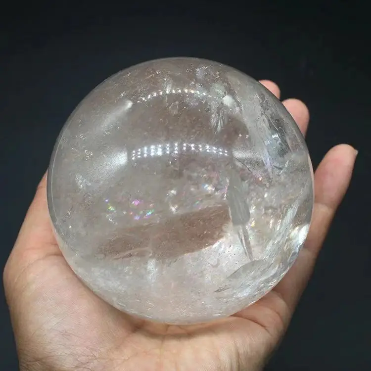 

MOKAGY Natural Clear White Quartz Sphere Healing Crystal Ball for FengShui 70mm-80mm 1pc