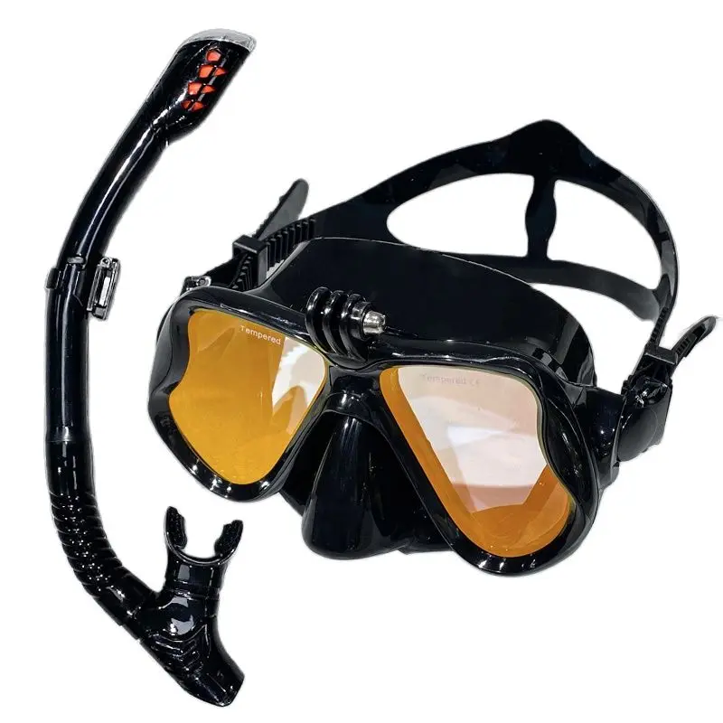 Floating diving lung diving package mask silicone skirt three-lens adult panoramic full dry diving mask Floating diving lung di