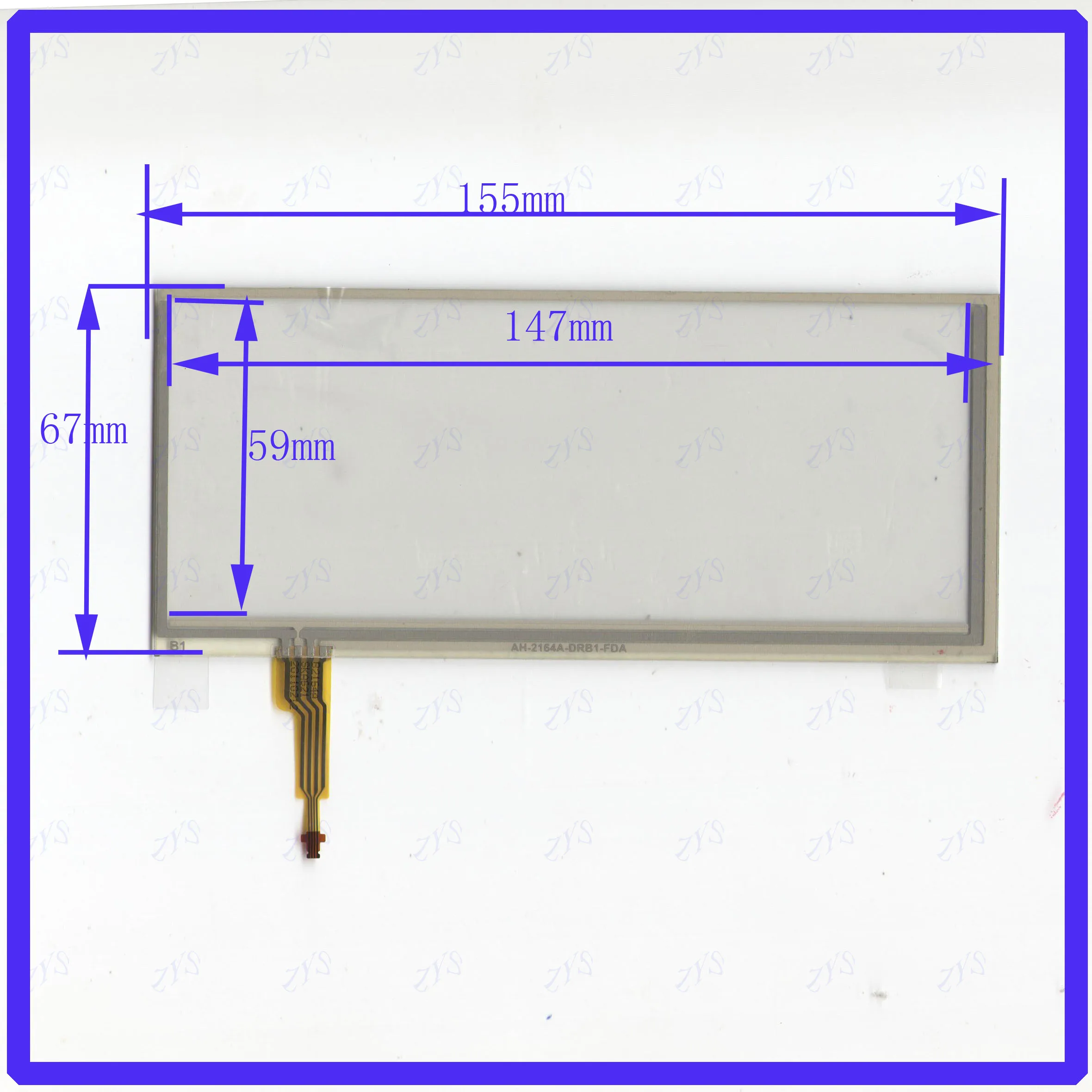 Zhiysun – panneau tactile 4 fils pour DVD de voiture, AH2164A 155x67 pouces, écran de navigateur en verre AH 2164A 155x67