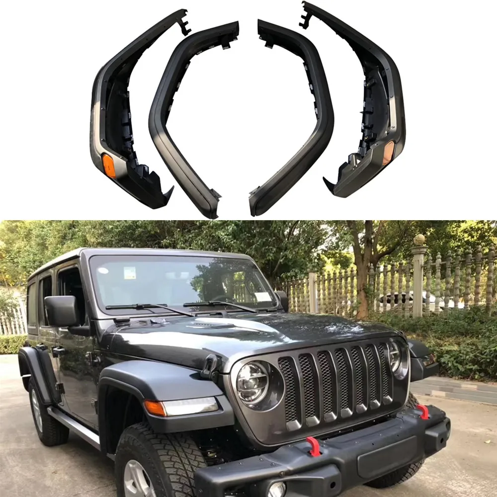 4PCS/Set Black ABS High Wheel Eyebrow Fender Flare For Jeep For Wrangler JL 2018+ JL1152